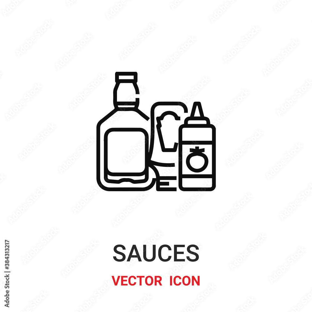 Poster sauces icon vector symbol. sauces symbol icon vector for your design. modern outline icon for your w