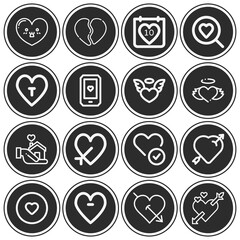 16 pack of pulmonary  lineal web icons set