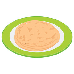 
A homemade flatbread with flour 
