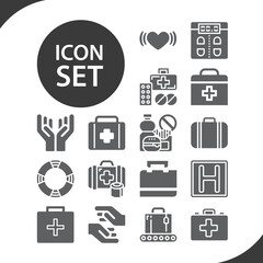 Simple set of aid related filled icons.