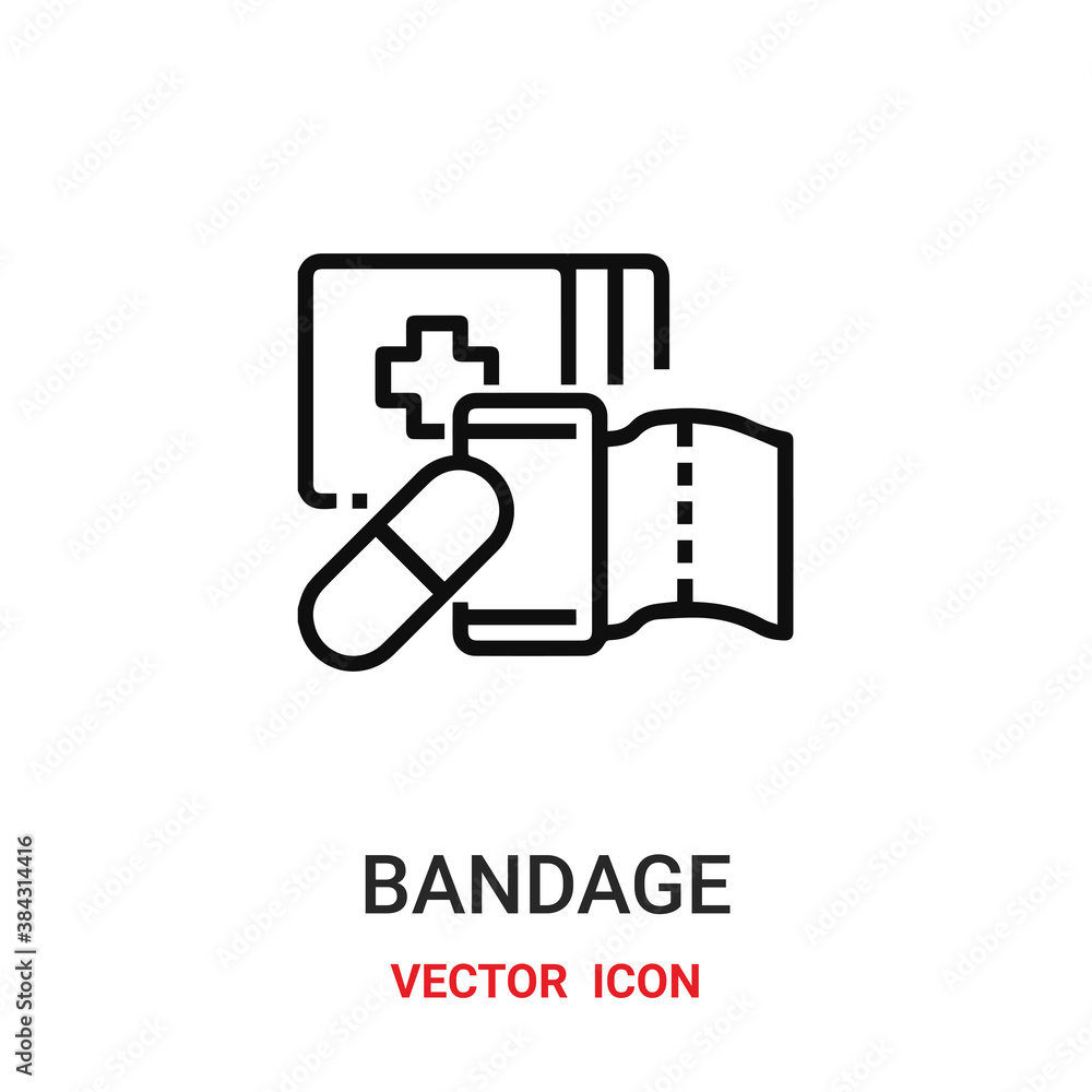 Poster bandage icon vector symbol. bandage symbol icon vector for your design. modern outline icon for your
