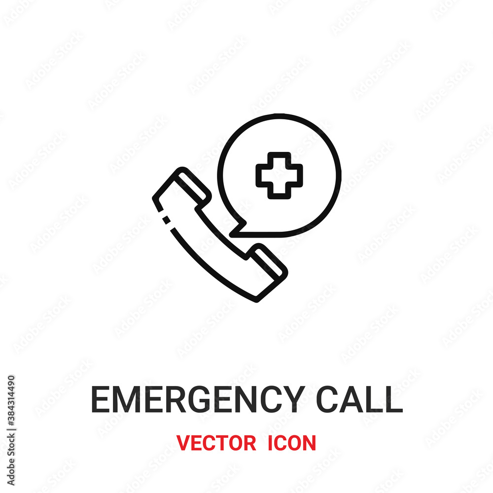 Poster emergency call vector icon. modern, simple flat vector illustration for website or mobile app.call o