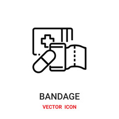bandage icon vector symbol. bandage symbol icon vector for your design. Modern outline icon for your website and mobile app design.