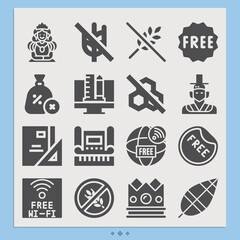 Simple set of sovereign related filled icons.