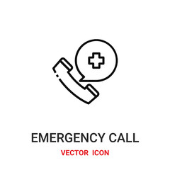 Emergency call vector icon. Modern, simple flat vector illustration for website or mobile app.Call or telephone symbol, logo illustration. Pixel perfect vector graphics
