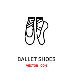 Ballet shoes vector icon . Modern, simple flat vector illustration for website or mobile app. Ballet or Ballerina symbol, logo illustration. Pixel perfect vector graphics	