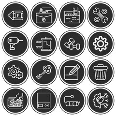 16 pack of repair  lineal web icons set