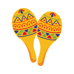 maracas mexican culture flat style icon