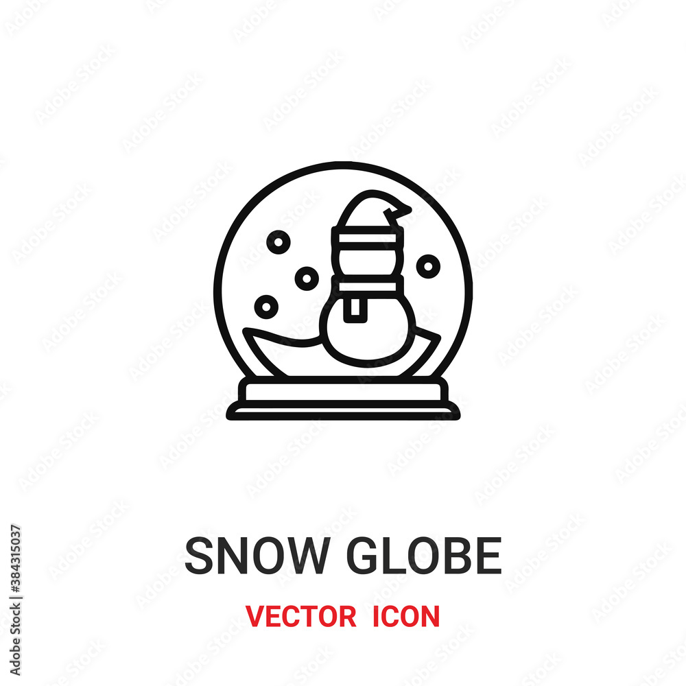 Poster snow globe icon vector symbol. snow globe symbol icon vector for your design. modern outline icon fo
