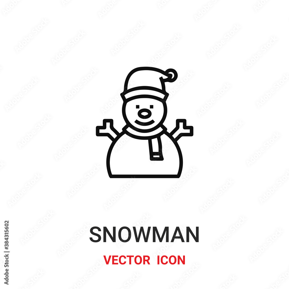 Aufkleber snowman icon vector symbol. snowman symbol icon vector for your design. modern outline icon for your