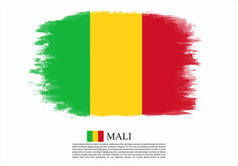 Textured and vector flag of Mali drawn with brush strokes. Texture and vector flag of Mali drawn with brush strokes.