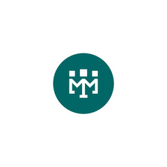 letter m logo with human figures inside a circle