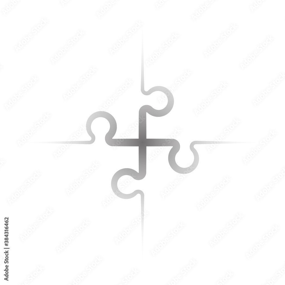 Aufkleber abstract flat design concept with puzzle illustration on background collection