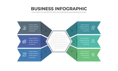 Infographic vector design 6 step template