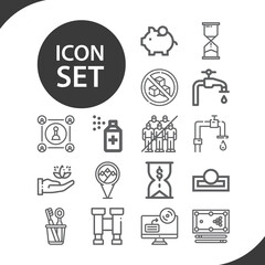 Simple set of spare related lineal icons.