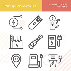 Simple set of utilities related lineal icons.