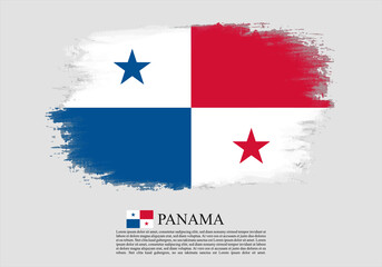 Obraz na płótnie Canvas Textured and vector flag of Panama drawn with brush strokes. Texture and vector flag of Panama drawn with brush strokes.