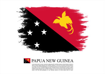 Textured and vector flag of Papua New Guinea drawn with brush strokes. Texture and vector flag of Papua New Guinea drawn with brush strokes.