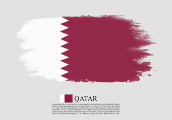 Textured and vector flag of Qatar drawn with brush strokes. Texture and vector flag of Qatar drawn with brush strokes.