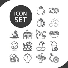 Simple set of apples related lineal icons.