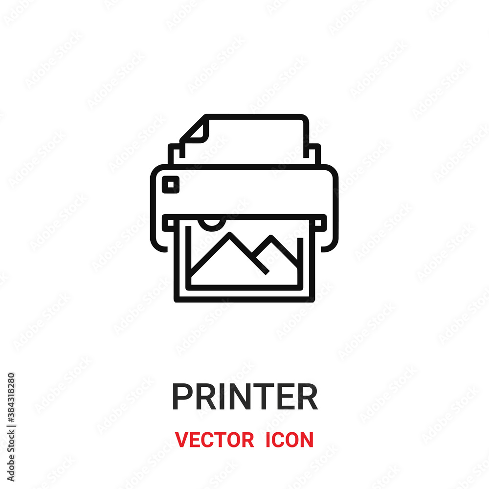 Poster printer icon vector symbol. printer symbol icon vector for your design. modern outline icon for your