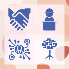 Simple set of business concern related filled icons