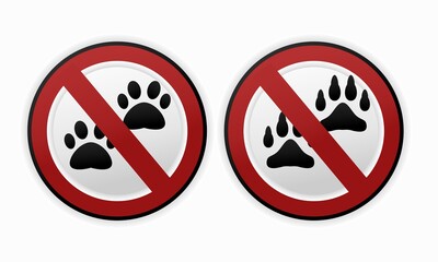 No pet in this area. Dont enter with  animal. Illustration vector