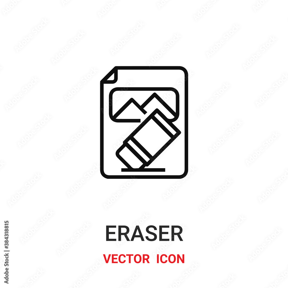 Poster eraser icon vector symbol. eraser symbol icon vector for your design. modern outline icon for your w