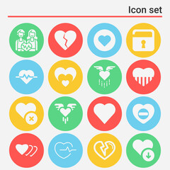 16 pack of coronary artery  filled web icons set