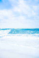 Blue Ocean with waves and clear blue sky
