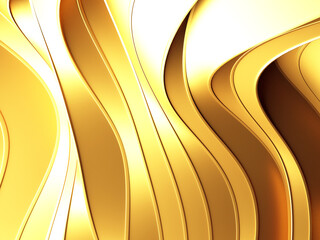 Golden abstract wavy liquid background