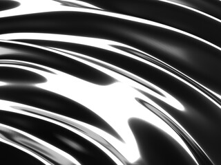 Metallic abstract wavy liquid background