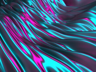 Colorful Liquid metallic wavy background