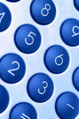 電卓のキーボードのアップ