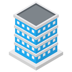 
Tall building denoting business center 
