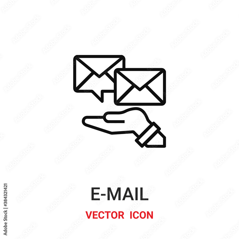 Poster e-mail icon vector symbol. e-mail symbol icon vector for your design. modern outline icon for your w