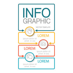 Vertical vector infographic template, 3 steps or options. Data presentation, business concept design for web, brochure, diagram.