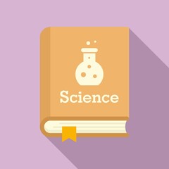 Science book icon. Flat illustration of science book vector icon for web design
