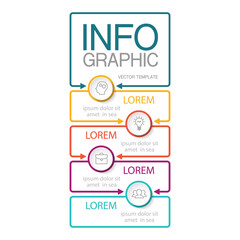Vertical vector infographic template, 4 steps or options. Data presentation, business concept design for web, brochure, diagram.
