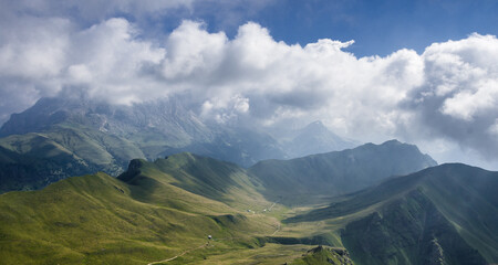 Val di Dona as seen from Passo di Donna, Dolomites, South Tirol, Italy.