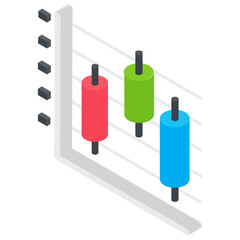 
Bar chart on screen with dollar and magnifier showing icon for business strategy
