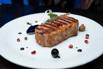 grilled steak with sauce