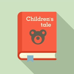 Childrens tale book icon. Flat illustration of childrens tale book vector icon for web design