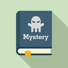 Old mystery book icon. Flat illustration of old mystery book vector icon for web design