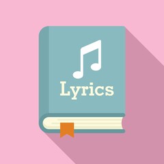 Lyrics book icon. Flat illustration of lyrics book vector icon for web design