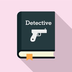 Detective book icon. Flat illustration of detective book vector icon for web design