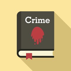 Crime book icon. Flat illustration of crime book vector icon for web design