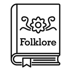 Folklore book icon. Outline folklore book vector icon for web design isolated on white background