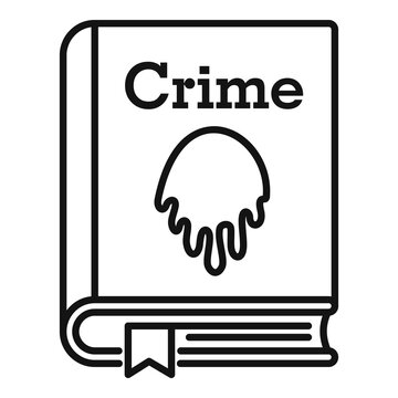 Crime book icon. Outline crime book vector icon for web design isolated on white background
