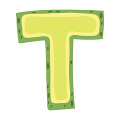 Avocado stylized letter T. Vector illustration